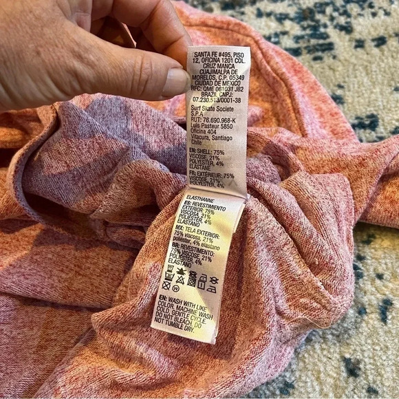 Roxy scoop neck slub knit long sleeve pull over with pockets medium pink / red - Picture 4 of 7